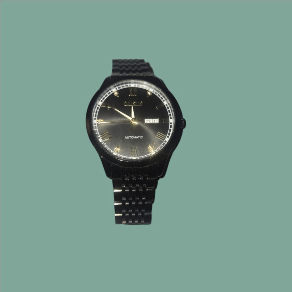 Men's Olevs 6602G-H Automatic Black Gold Watch One Size